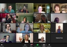 El brindis en el fin del curso, registrado en el zoom