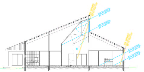 Corte A-A con adaptaciones para Zona BioAmbiental VI. Muy Frío. Fuente: Elaboración Propia.