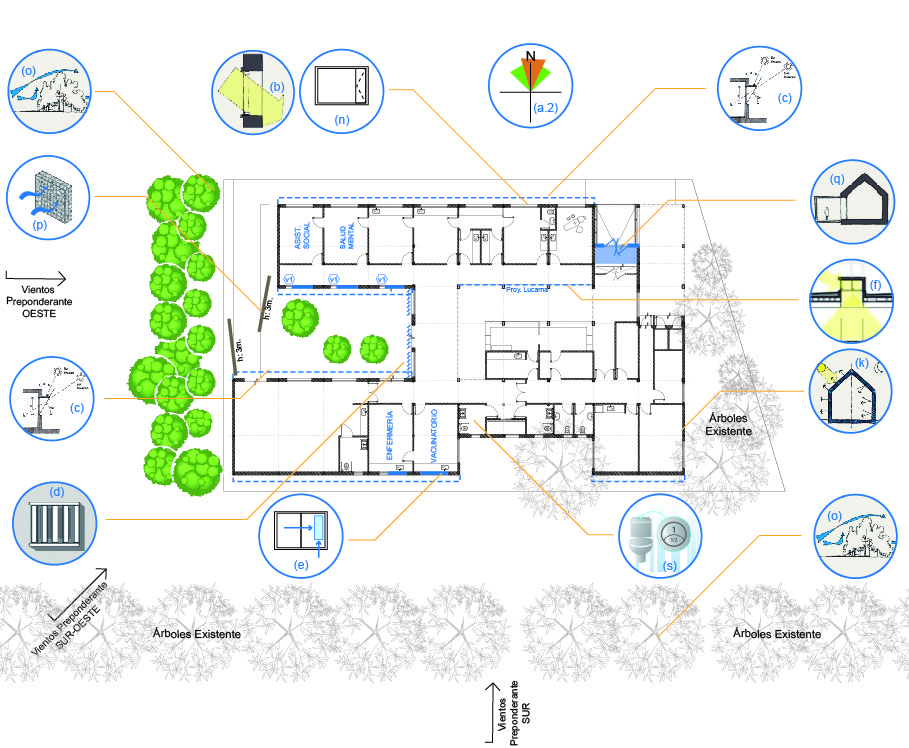 Planta con adaptaciones para Zona BioAmbiental V. Frío. Las Lajas. Fuente: Elaboración Propia.