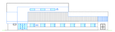 Vista Fachada Principal con adaptaciones para Zona BioAmbiental V. Frío. Fuente: Elaboración Propia.