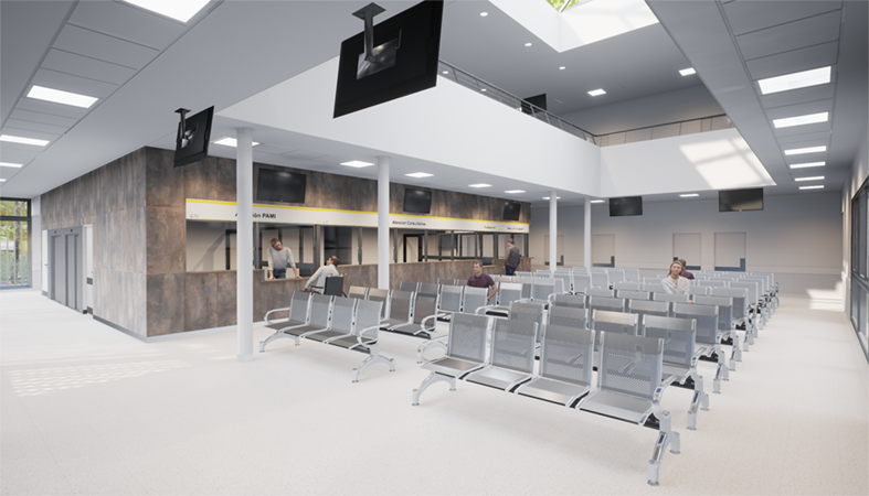 Recepción y sala de espera en planta baja